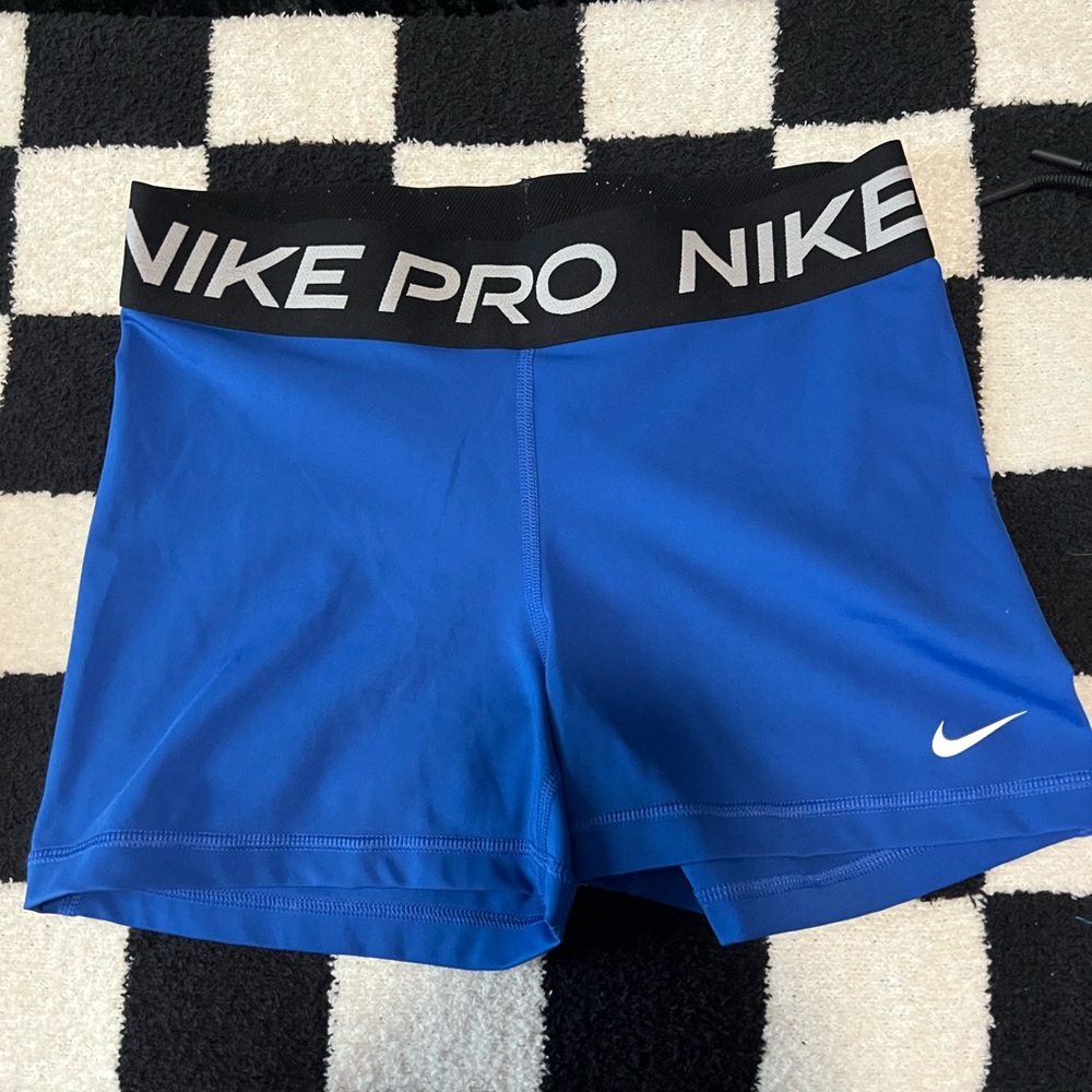 Nike Blue Athletic Shorts with Black Waistband